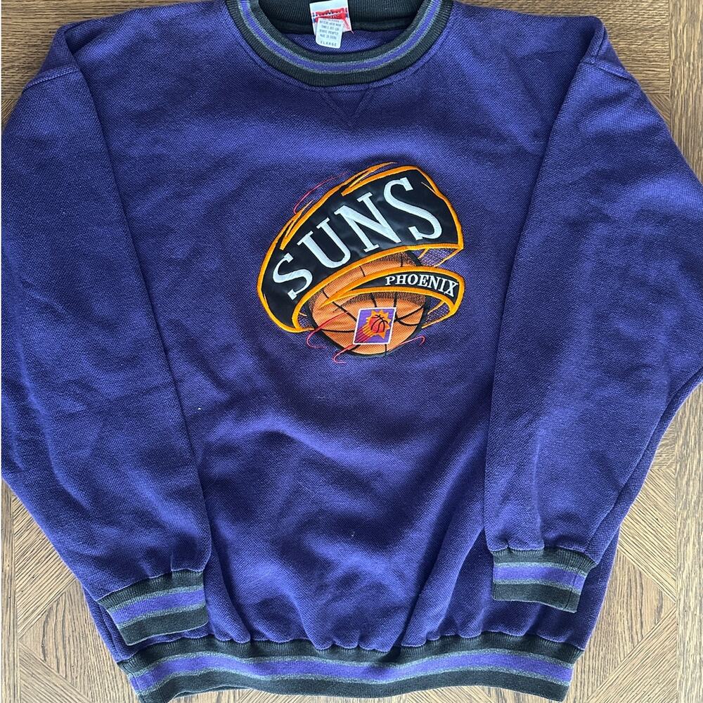 Vintage 90s Phoenix Suns Crewneck Sweatshirt XL Purple Embroidered